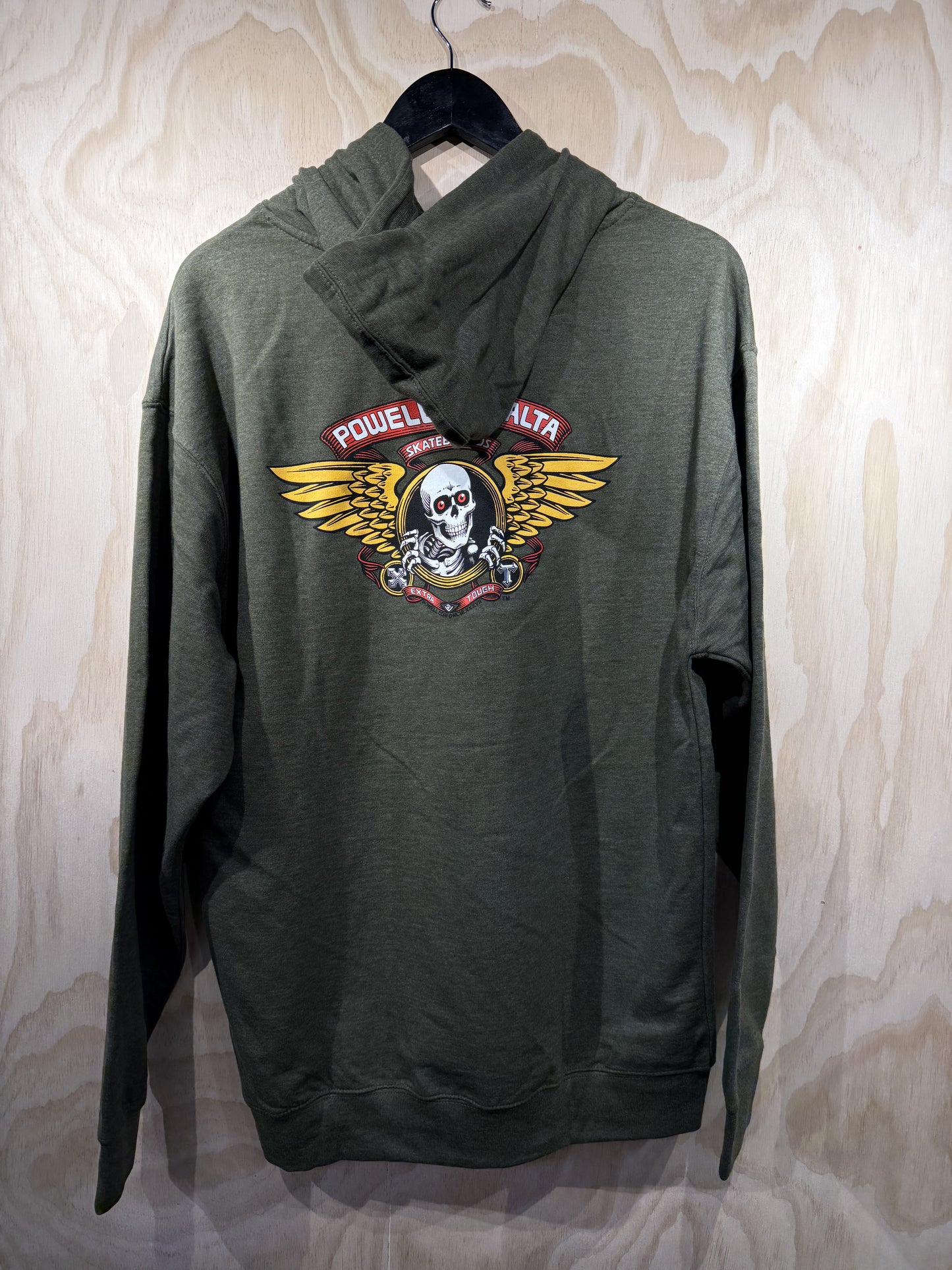 WINGED RIPPER MID WEIGHT ARMY HEATHER HOODIE