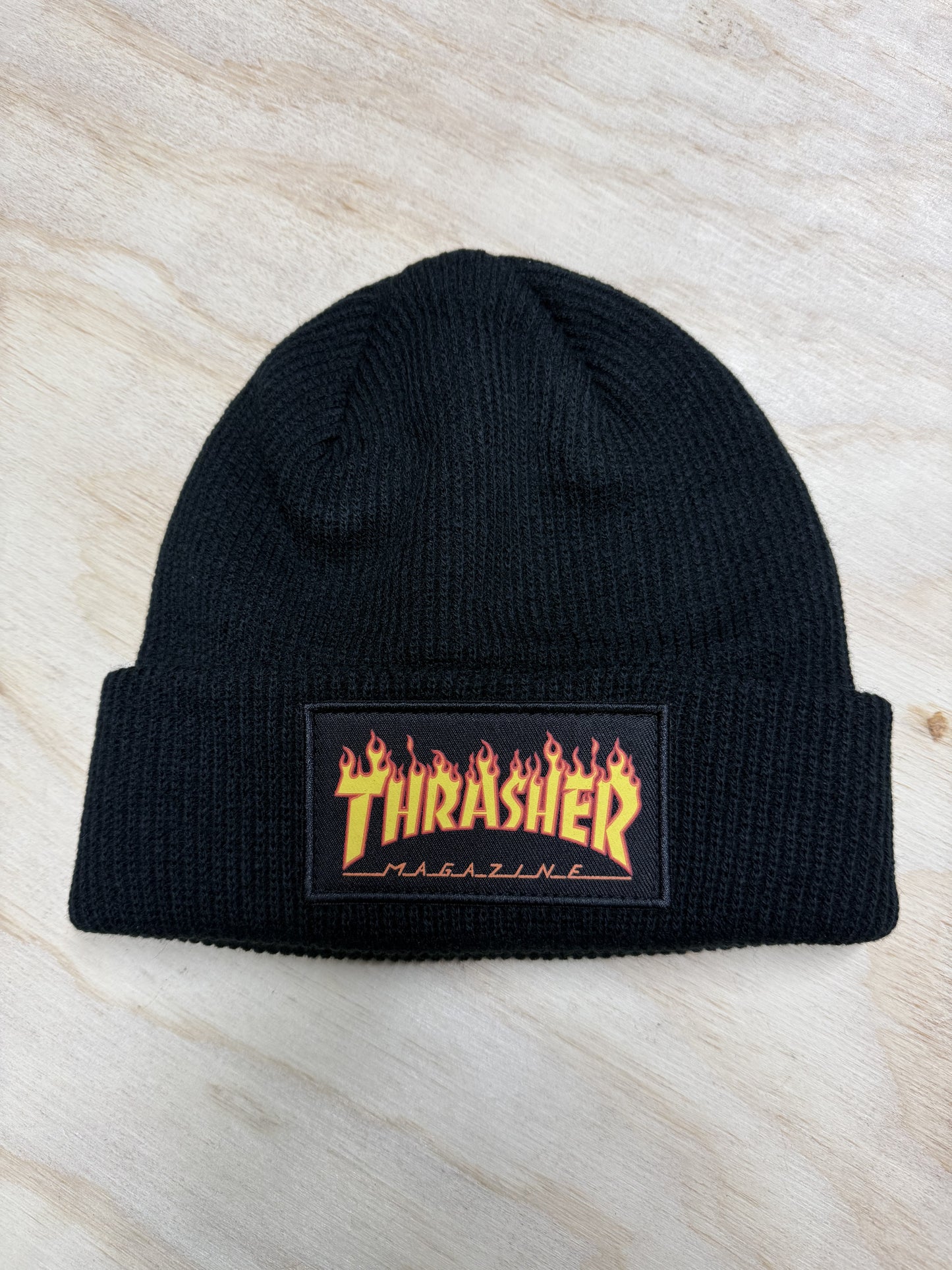 FLAME PATCH - BEANIE - BLACK