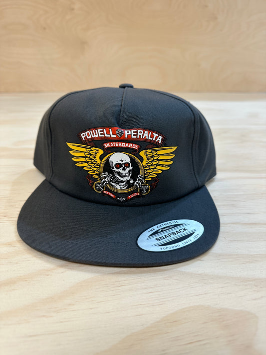 Powell Peralta Winged Ripper Snap Back Cap - Charcoal