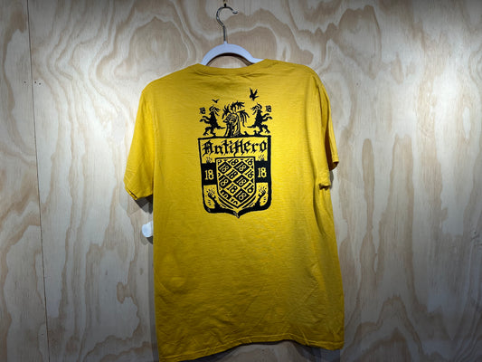 ANTIHERO COAT OF ARMS TEE MUSTARD HEATHER w/ BLACK PRINTS